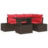 vidaXL Tuin Sofa Set 5 st Bruin poly rattan