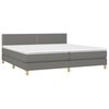 vidaXL Boxspring met matras stof donkergrijs 200x200 cm