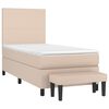 vidaXL Boxspring met matras kunstleer cappuccinokleurig 90x200 cm
