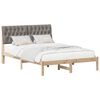 vidaXL Bedframe met hoofdeinde Taupe 140 x 200 cm Massief grenenhout