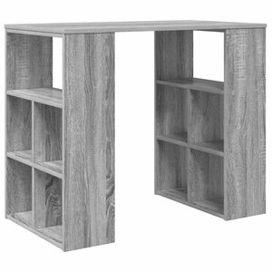 vidaXL Bureau met plank Grijs Sonoma 90 x 50 x 75 cm Bewerkt hout