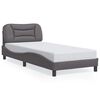 vidaXL Bedframe zonder matras "Hvar" kunstleer grijs 90x200 cm
