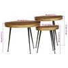 vidaXL Salontafel 3 stuks Goudkleurig bewerkt hout