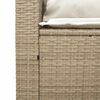 vidaXL 5-delige Tuinbankstel met kussens stapelbaar beige poly rattan