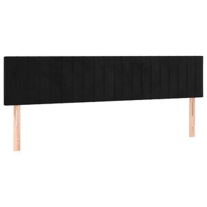 vidaXL Hoofdborden 200x5x78/88 cm fluweel zwart