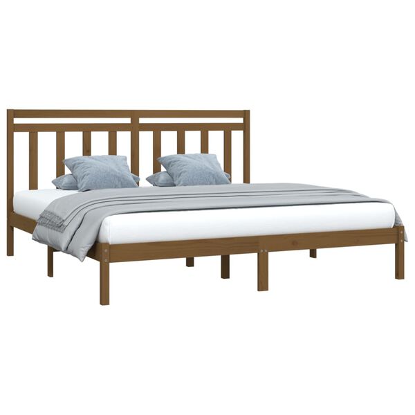 vidaXL Bedframe massief hout honingbruin 200x200 cm