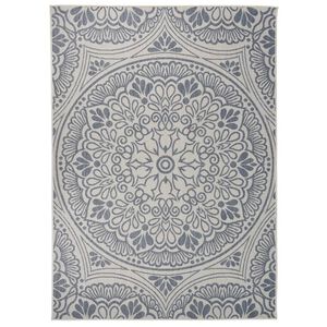 vidaXL Buitenkleed met patroon platgeweven 200x280 cm blauw
