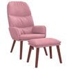 vidaXL Relaxstoel met voetenbank fluweel roze