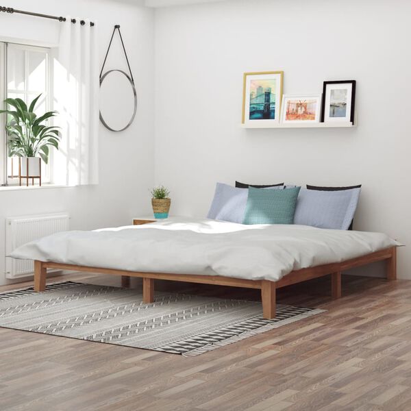 vidaXL Bedframe massief teakhout 200x200 cm
