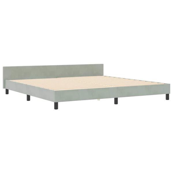 vidaXL Boxspringbed met hoofdeinde Lichtgrijs 200 x 200 cm Fluweel
