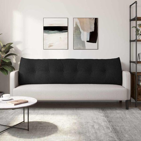 vidaXL Rugkussen Zwart 180 x 24 x 50 cm Stof