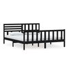 vidaXL Bedframe massief hout zwart 180x200 cm