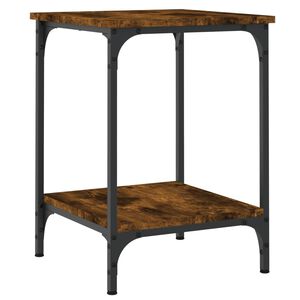 vidaXL Salontafel 40x40x55 cm bewerkt hout gerookt eikenkleurig