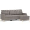 vidaXL Driezitsbank met voetenbank 180 cm stof taupe