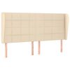 vidaXL Hoofdbord met randen 163x23x118/128 cm stof cr&egrave;mekleurig