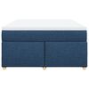 vidaXL Boxspring met matras stof blauw 140x200 cm