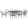 vidaXL Tuin eettafelset 9 pcs Antracietkleurig 212 x 90 x 76 cm