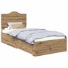 vidaXL Bedframe met hoofdeinde Artisan Eiken 90 x 200 cm Bewerkt hout