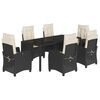 vidaXL 7-delige Tuinset met kussens poly rattan zwart