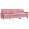 vidaXL 4-delige Loungeset met kussens en bolsters fluweel roze