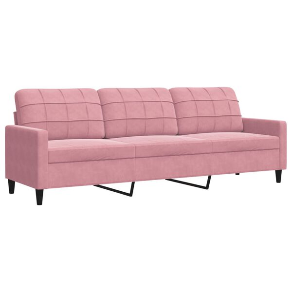 vidaXL 4-delige Loungeset met kussens en bolsters fluweel roze