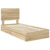 vidaXL Opslag bed met lade Sonoma Eiken 100 x 200 cm Bewerkt hout
