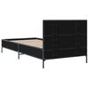 vidaXL Bedframe bewerkt hout en metaal zwart 90x190 cm