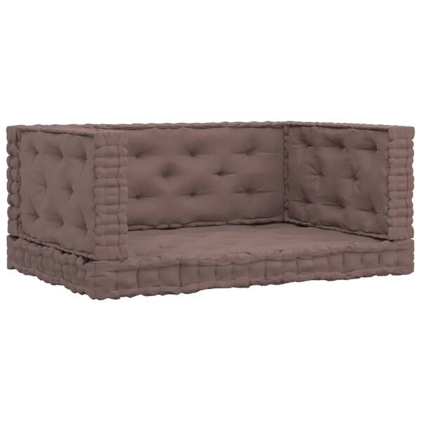 vidaXL Palletvloerkussens 4 st katoen taupe