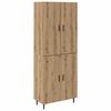 vidaXL Hoge kast 2 st Artisan Eiken 69,5 x 34 x 180 cm Bewerkt hout
