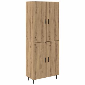 vidaXL Hoge kast 2 st Artisan Eiken 69,5 x 34 x 180 cm Bewerkt hout