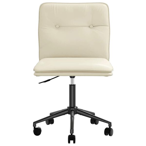 vidaXL Eetkamerstoelen 2 st kunstleer crèmekleurig