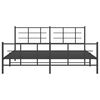 vidaXL Bedframe met hoofd- en voeteneinde metaal zwart 183x213 cm