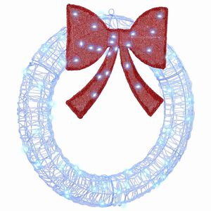 vidaXL Krans met 60 LED Blauw 76 x 76 x 8,5 cm Acryl