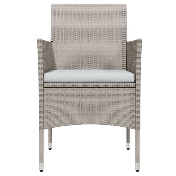 vidaXL 3-delige Tuinset met kussens beige en zwart