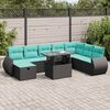 vidaXL 9-delige Loungeset met kussens poly rattan acacia grijs