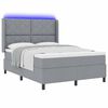 vidaXL LED Box Spring Bed met matras Lichtgrijs 160 x 200 cm Stof