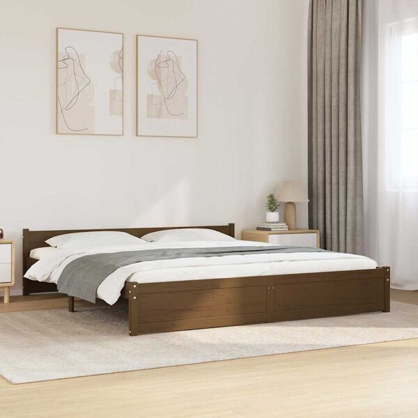 vidaXL Bedframe massief hout honingbruin 200x200 cm