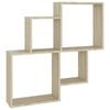 vidaXL Wandschap kubus 80x15x78,5 cm bewerkt hout sonoma eiken