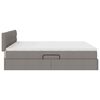 vidaXL Opslag bed met matras met opslag Taupe 200 x 200 cm Nep Leer