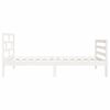 vidaXL Bedframe massief hout wit 75x190 cm