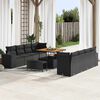 vidaXL Tuin Sofa Set met kussen 11 pcs Zwart poly rattan