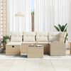 vidaXL Tuin Sofa Set met kussen met opslag 7 pcs Beige Poly riet