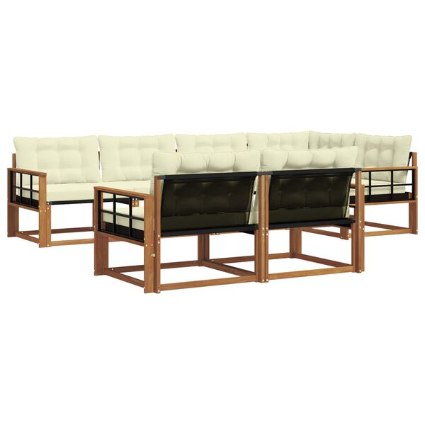 vidaXL Buiten bankenset met kussen 7 pcs Natuurlijk en Cr&egrave;me