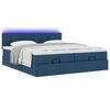 vidaXL Ottoman bed met matrassen en LED's 180x200cm stof blauw