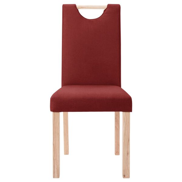 vidaXL Eetkamerstoelen 2 st stof wijnrood