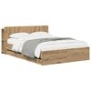 vidaXL Bedframe met opbergruimte en hoofdbord Artisanaal eiken