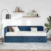 vidaXL Hoekbedframe met matras met hoofdeinde Blauw 80 x 200 cm Stof