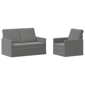 vidaXL Bankstel 2 pcs Donkergrijs fluweel