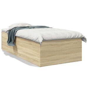 vidaXL Bedframe bewerkt hout sonoma eikenkleurig 90x190 cm
