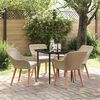 vidaXL Tuin eettafelset met kussen 5 pcs Beige poly rattan